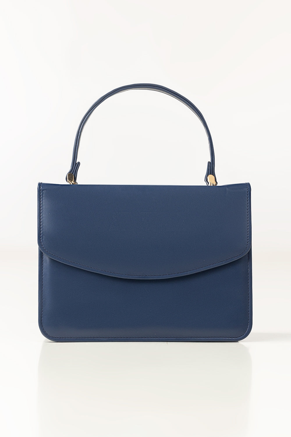 Blue Mini Bag | Two-Compartment PU Bag with Magnetic Closure-Blanc Loom