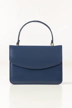 Blue Mini Bag | Two-Compartment PU Bag with Magnetic Closure-Blanc Loom