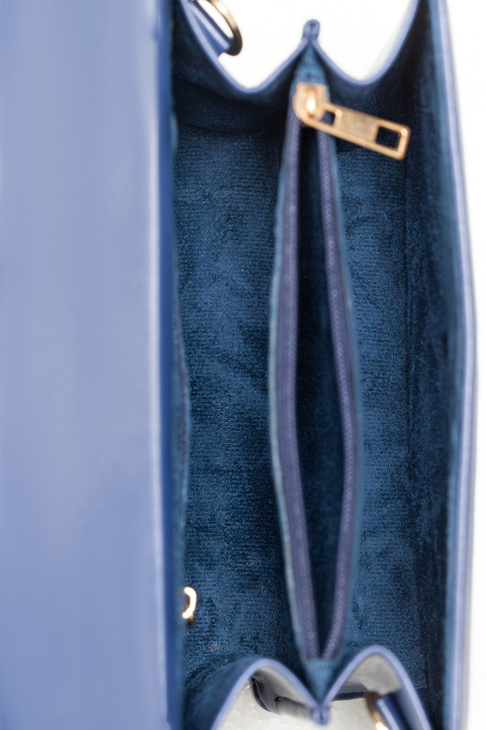 Blue Mini Bag | Two-Compartment PU Bag with Magnetic Closure-Blanc Loom