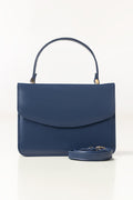 Blue Mini Bag | Two-Compartment PU Bag with Magnetic Closure-Blanc Loom