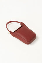 Maroon Bucket Bag | Textured Faux Leather with Gold-Tone Hardware-Blanc Loom