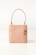Pink Mini Bag | Faux Leather with Gold-Tone Hardware-Blanc Loom