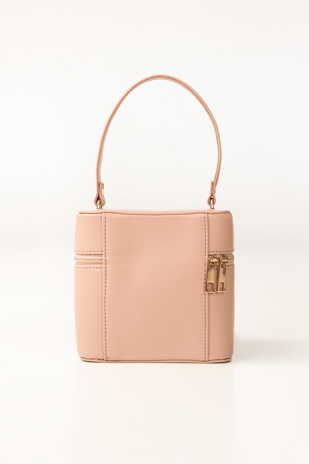 Pink Mini Bag | Faux Leather with Gold-Tone Hardware-Blanc Loom