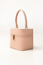 Pink Mini Bag | Faux Leather with Gold-Tone Hardware-Blanc Loom