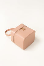 Pink Mini Bag | Faux Leather with Gold-Tone Hardware-Blanc Loom