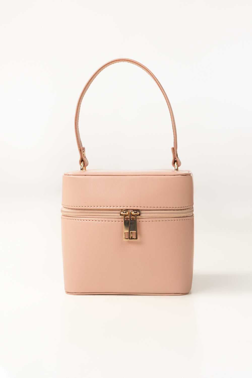 Pink Mini Bag | Faux Leather with Gold-Tone Hardware-Blanc Loom