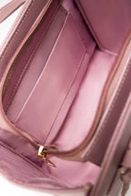 Purple Mini Bag | Textured Faux Leather with Adjustable Strap-Blanc Loom